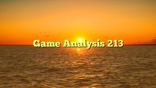 Game Analysis 213